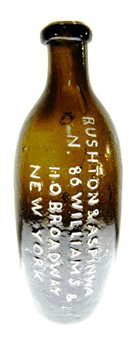 1837-1838 Rushton & Aspinwall Bottle in same mold as earlier bottle