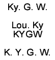Manufacturer Id = 50419 Ky. G. W. Lou. Ky KY G W K. Y. G. W.