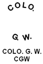 COLO. G. W. COLO. G. W. CGW