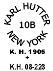 KARL HUTTER 10B NEW YORK K. H. 1905 + K. H. 08-223