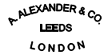 Manufacturer Id = 54145 A. Alexander & Co. Leeds London