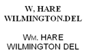 Manufacturer Id = 56107 W. Hare Wilmington Del